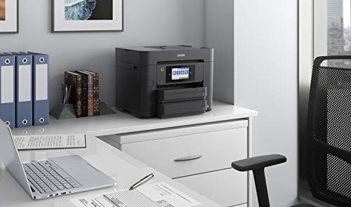 WorkForce Pro WF-4830DTWF, Inkjet Printers, MicroBusiness/Multi-fuction, A4, 4 Ink Cartridges, KCYM, Print, Scan, Copy, Fax, Yes (A4, plain paper), Touchscreen, 4,800 x 2,400 DPI, 36 pages/min Monochrome (plain paper 75 g/m2), 22 pages/min Colour (plain paper 75 g/m2), 500 Sheets Maximum, 1,200 DPI x 2,400 DPI (Horizontal x Vertical), 50 pages, USB host, Wi-Fi Direct, Hi-Speed USB - compatible with USB 2.0 specification, Wireless LAN IEEE 802.11b/g/n, Near Field Communication (NFC), Ethernet int