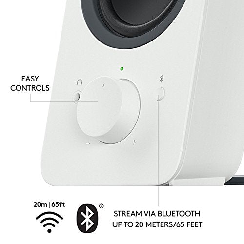 Logitech Z207 - Speakers - for PC - 2.0-channel - wireless - Bluetooth - 5 Watt (Total) - white