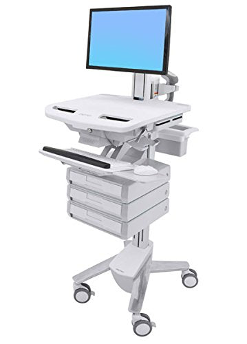 Ergotron StyleView Cart with LCD Pivot, 3 Drawers - Cart - for LCD display / PC equipment (open architecture) - plastic, aluminium, zinc-plated steel - screen size: up to 24"