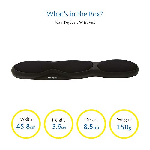 Best Value Kensington Ergonomic Comfort Foam Keyboard Wrist Rest with Wrist Support Pad - 458 x 36 x 85 mm - Black (62383