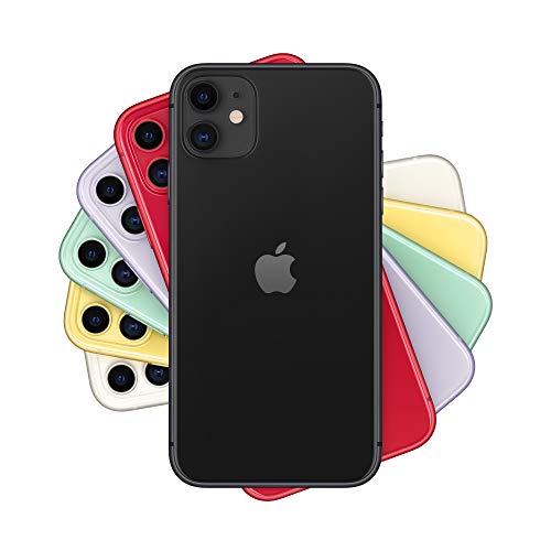Apple iPhone 11 - Smartphone - dual-SIM - 4G Gigabit Class LTE - 64 GB - 6.1" - 1792 x 828 pixels (326 ppi) - Liquid Retina HD display (12 MP front camera) - 2x rear cameras - black