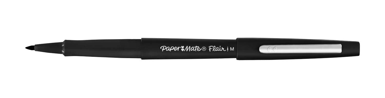 Best Value Paper Mate Flair Felt Tip Pens, Medium Point (0.7mm), Black, Box of 12