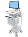 Ergotron StyleView - Cart for LCD display / keyboard / mouse / CPU / notebook / camera / scanner (open architecture) - medical - plastic, aluminium, zinc-plated steel - grey, white, polished aluminium - screen size: up to 24" - output: AC 230 V - 66 Ah - Lead Acid