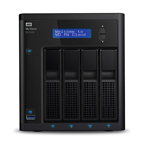 WD My Cloud EX4100 WDBWZE0320KBK - NAS server - 4 bays - 32 TB - HDD 8 TB x 4 - RAID 0, 1, 5, 10, JBOD, 5 hot spare - RAM 2 GB - Gigabit Ethernet - iSCSI support