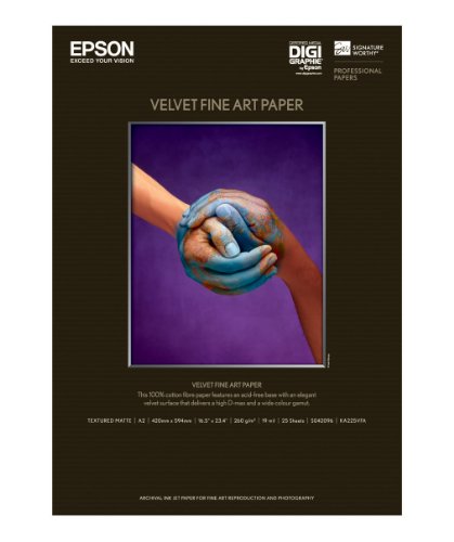 Epson Fine Art Velvet - Velvet - A2 (420 x 594 mm) 25 sheet(s) fine art paper - for SureColor P5000, P800, SC-P10000, P20000, P5000, P7500, P900, P9500