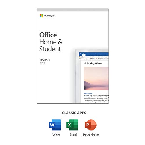 Microsoft Office Home and Student 2019 - Box pack - 1 PC/Mac - medialess, P6 - Win, Mac - English - Eurozone