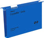 Best Value Rexel 70633 Crystalfile Extra Foolscap Suspension File, 300 Sheet Capacity, 30 mm Squared Base Polypropylene, Pack of 25, Blue
