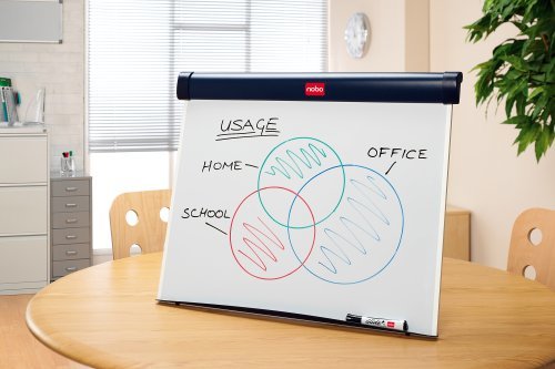 Best Value Nobo Barracuda Magnetic Whiteboard Easel, Desktop Flipchart Easel, 750 x 105 x 655 mm, White