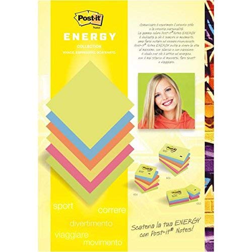 Best Value Post-it Notes in Energetic Colours in extra large - - 1 x 6 Pads in vibrant colours with 100 sheets per pad (76 x 127 mm)