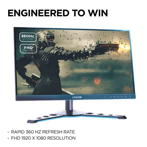 Lenovo Legion Y25g-30 - LED monitor - 25" (24.5" viewable) - 1920 x 1080 Full HD (1080p) @ 360 Hz - IPS - 450 cd/mï¿½ - 1000:1 - 1 ms - 2xHDMI, DisplayPort - speakers - raven black