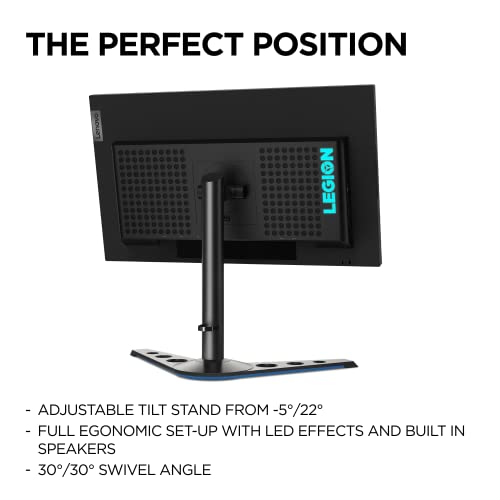 Lenovo Legion Y25g-30 - LED monitor - 25" (24.5" viewable) - 1920 x 1080 Full HD (1080p) @ 360 Hz - IPS - 450 cd/mï¿½ - 1000:1 - 1 ms - 2xHDMI, DisplayPort - speakers - raven black