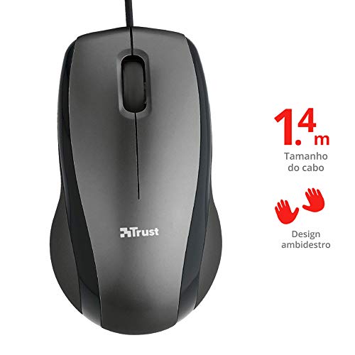 Trust Carve Optical USB 2.0 Wired 800 DPI Mouse 3 Buttons and Scroll Wheel Advanced Optical Sensor 1.4m Cable Length