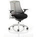 Flex Task Operator Chair White Frame Fabric Seat Grey Back With Arms OP000060