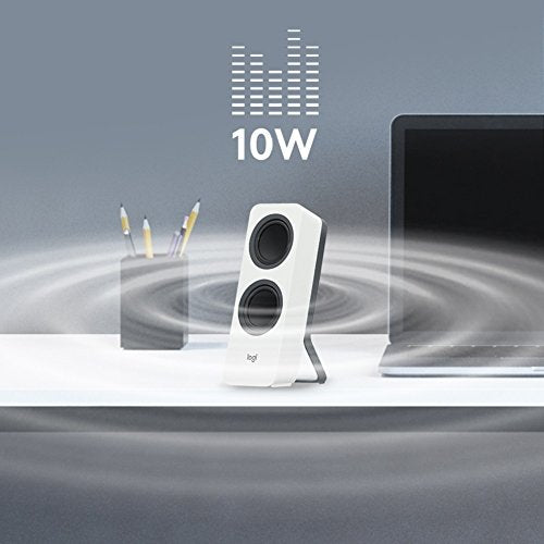 Logitech Z207 - Speakers - for PC - 2.0-channel - wireless - Bluetooth - 5 Watt (Total) - white
