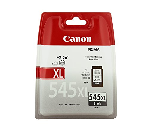 Canon PG-545XL - 8286B004 - 1 x Black - High Yield - Blister with security - Ink Cartridge - For PIXMA iP2850,MG2450,MG2550,MG2555,MG2950,MG2950S,MX495