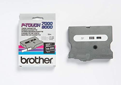 Brother TX - White on black - Roll (1.2 cm) 1 roll(s) laminated tape - for P-Touch PT-30, PT-7000, PT-8000, PT-PC