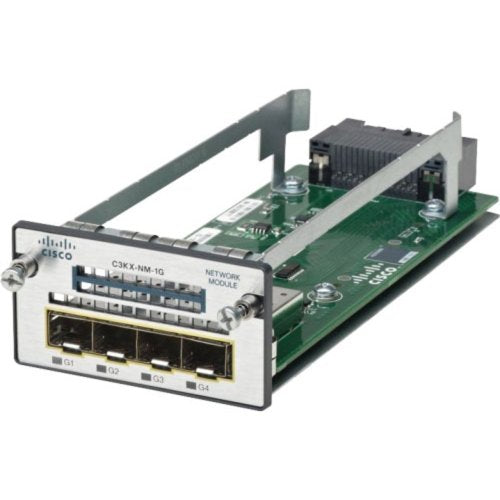 Cisco - Expansion module - GigE - 4 ports - refurbished - for Catalyst 3560X-24, 3560X-48, 3750X-12, 3750X-24, 3750X-48
