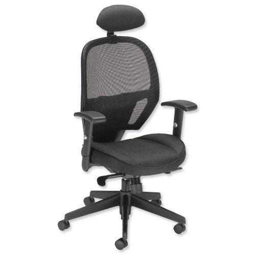 Denver Black Mesh Chair With Headrest KC0283