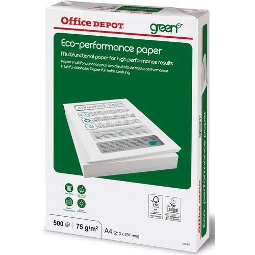 Best Value Office Depot Eco Performance Copy Paper A4 75gsm White 5 Reams = 2500 Sheets