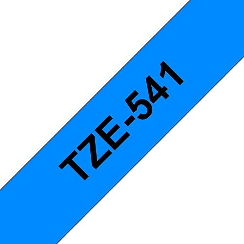 Best Value Brother TZe-541 Labelling Tape Cassette, 18 mm (W) x 8 m (L), Laminated, Brother Genuine Supplies - Black on Blue