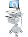 Ergotron StyleView - Cart for LCD display / keyboard / mouse / CPU / notebook / barcode scanner (open architecture) - medical - aluminium, zinc-plated steel, high-grade plastic - grey, white, polished aluminium - screen size: up to 24" - output: AC 230 V - 40 Ah - lithium