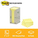 Best Value Post-it 654-1T Recycled Notes - Canary Yellow - Tower Pack Of 16 Pads 100 Sheets Per Pad - 76 mm x 76 mm