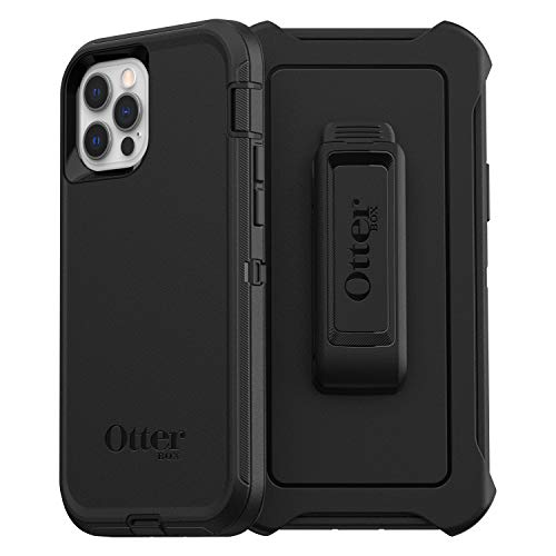 OtterBox Defender Series - ProPack Packaging - back cover for mobile phone - rugged - polycarbonate, synthetic rubber - black - for Apple iPhone 12, 12 Pro