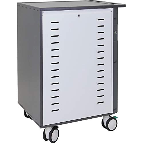 Ergotron Zip40 Charging Cart - Cart (charge only) for 40 tablets / notebooks - lockable - steel - grey, white - screen size: up to 15.6"