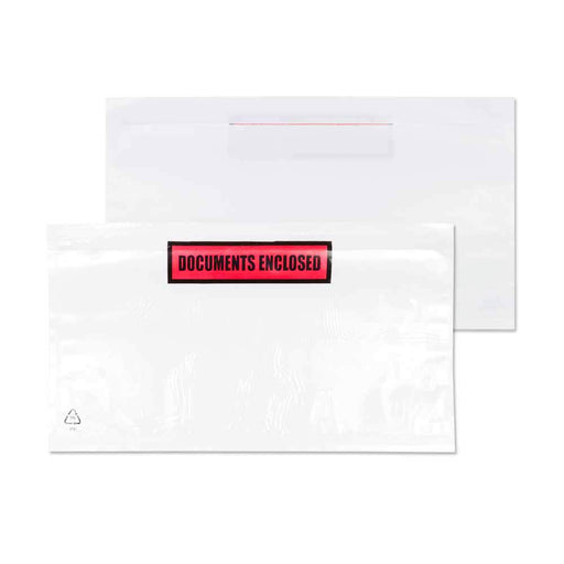 Best Value Blake Purely Packaging DL 235 x 132 mm Printed Documents Enclosed Wallet Envelopes Peel & Seal (PDE32) Clear - Pack of 1000