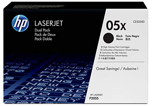 Best Value HP CE505XD 05X High Yield Original LaserJet Toner Cartridges, Black, Pack of 2