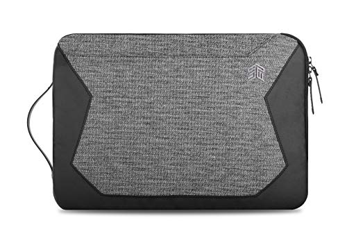 STM Myth Sleeve 13 Inch Notebook Briefcase Granite Black Static Proof Front Pocket Interior Tablet Pocket Featherweight Ultra Protective Sheath