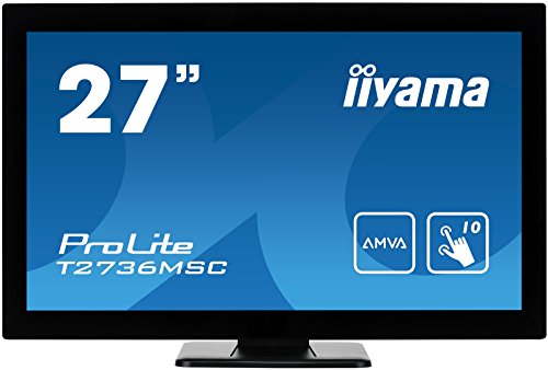 iiyama ProLite T2736MSC-B1 - LED monitor - 27" (27" viewable) - touchscreen - 1920 x 1080 Full HD (1080p) @ 60 Hz - A-MVA - 300 cd/m - 3000:1 - 4 ms - HDMI, VGA, DisplayPort - speakers - black