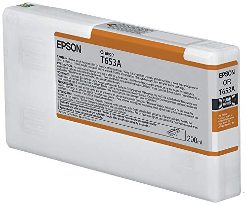 Epson Ink Cartridges, Ultrachrome HDR, T653A, Singlepack, 1 x 200.0 ml Orange, Standard