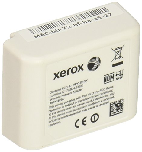 Xerox Wi Fi/Wireless adapter: This compact, high-performance wireless network adapter for your Phaser 6510, WorkCentre 6515, or VersaLink B400, B405, B600, B605, B610, B615, C400, C405, C500, C505, C600, C605, C7000, C8000, C9000, C7000 Series, B7000 Series enables easy integration into your existing wireless network, supporting 802.11n connectivity while also allowing concurrent wired and wireless connections.