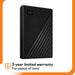 WD My Passport WDBPKJ0040BBK - Hard drive - encrypted - 4 TB - external (portable) - USB 3.2 Gen 1 - 256-bit AES - black