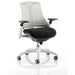 Flex Task Operator Chair White Frame Fabric Seat Moonstone White Back With Arms OP000061