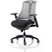 Flex Task Operator Chair Black Frame Black Fabric Seat Grey Back With Arms OP000047