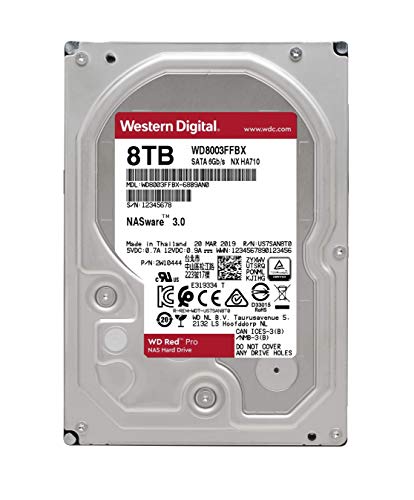 WD Red Pro NAS Hard Drive WD8003FFBX - Hard drive - 8 TB - internal - 3.5" - SATA 6Gb/s - 7200 rpm - buffer: 256 MB