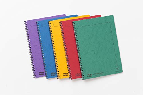 Best Value Clairefontaine Europa Wire Bound on Side Notemaker, A4, Lined, 120 Pages - Assorted Colours, Pack of 10