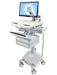 Ergotron StyleView - Cart for LCD display / keyboard / mouse / CPU / notebook / barcode scanner (open architecture) - medical - aluminium, zinc-plated steel, high-grade plastic - grey, white, polished aluminium - screen size: up to 24" - output: AC 230 V - 40 Ah - lithium