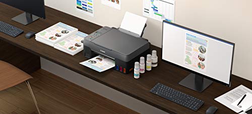 Canon PIXMA G3560 MegaTank Printer, Print/Copy/Scan Up to 4800 x 1200 dpi,10.8 ipm(mono), approx. 6 ipm (Colour), Borderless Printing. Cartridges  GI-51. Yield Black: 6,000 pages. Colour: 7,700 pages. Windows, Mac OS, USB WiFi EEE802.11 b/g/n/a.