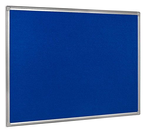 Best Value Bi-Office 600 x 450mm Aluminium Finish Felt Board - Blue