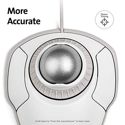 Kensington Orbit with Scroll Ring - Trackball - right and left-handed - optical - 2 buttons - wired - USB - white, silver