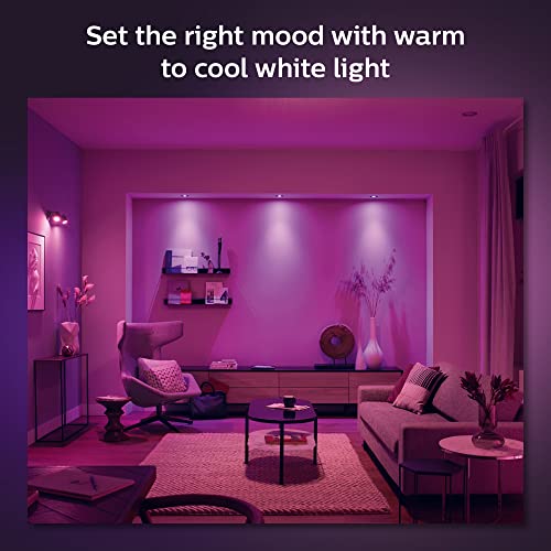 Philips Hue White and Color Ambiance Centura - Recessed spot light - LED spot light bulb - GU10 - 5.7 W - class G - 16 million colours/warm white to cold white light - 2000-6500 K - black