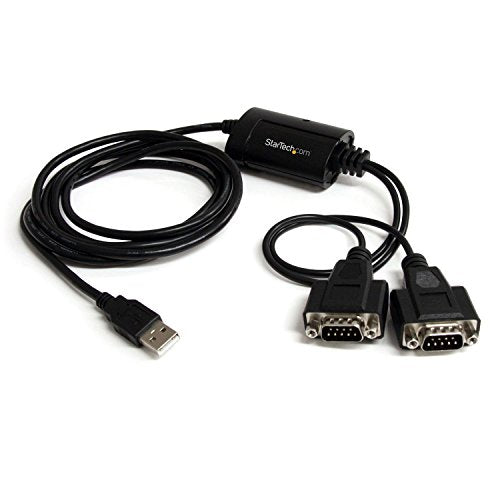 StarTech.com USB to Serial Adapter - 2 Port - COM Port Retention - FTDI - USB to RS232 Adapter Cable - USB to Serial Converter (ICUSB2322F)