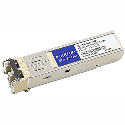 AddOn Cisco GLC-SX-MM Compatible SFP Transceiver - SFP (mini-GBIC) transceiver module - GigE - 1000Base-SX - LC multi-mode - up to 550 m - 850 nm - for Cisco 38XX, ASA 55XX, Catalyst ESS9300, Integrated Services Router 11XX
