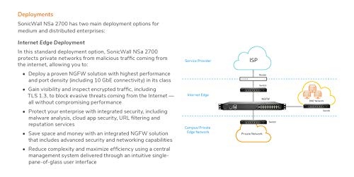 SonicWall NSa 2700 - Essential Edition - security appliance - with 1 year TotalSecure - 10 GigE - 1U - rack-mountable