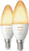 Philips Hue White ambiance - LED light bulb - shape: B39 - E14 - 4 W (equivalent 25 W) - class G - warm to cool white light - 2200-6500 K (pack of 2)