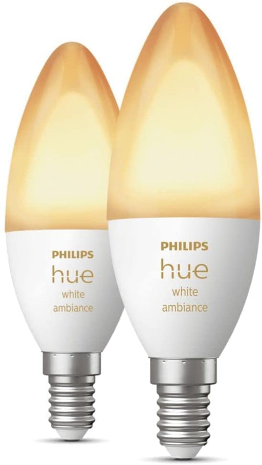 Philips Hue White ambiance - LED light bulb - shape: B39 - E14 - 4 W (equivalent 25 W) - class G - warm to cool white light - 2200-6500 K (pack of 2)