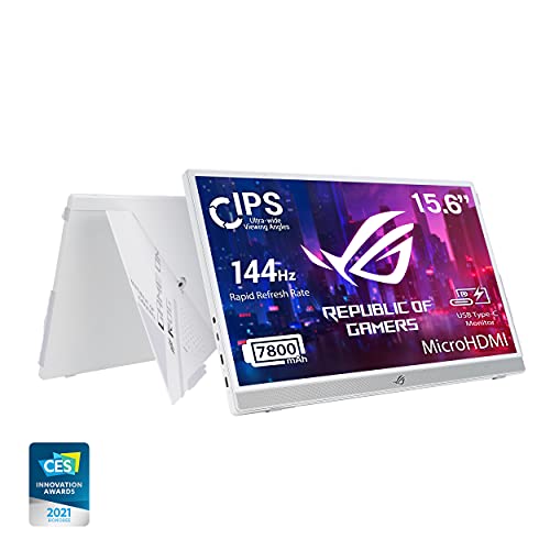 ASUS ROG Strix XG16AHPE-W - LED monitor - 15.6" - portable - 1920 x 1080 Full HD (1080p) @ 144 Hz - IPS - 300 cd/m - 800:1 - Micro HDMI, USB-C - speakers